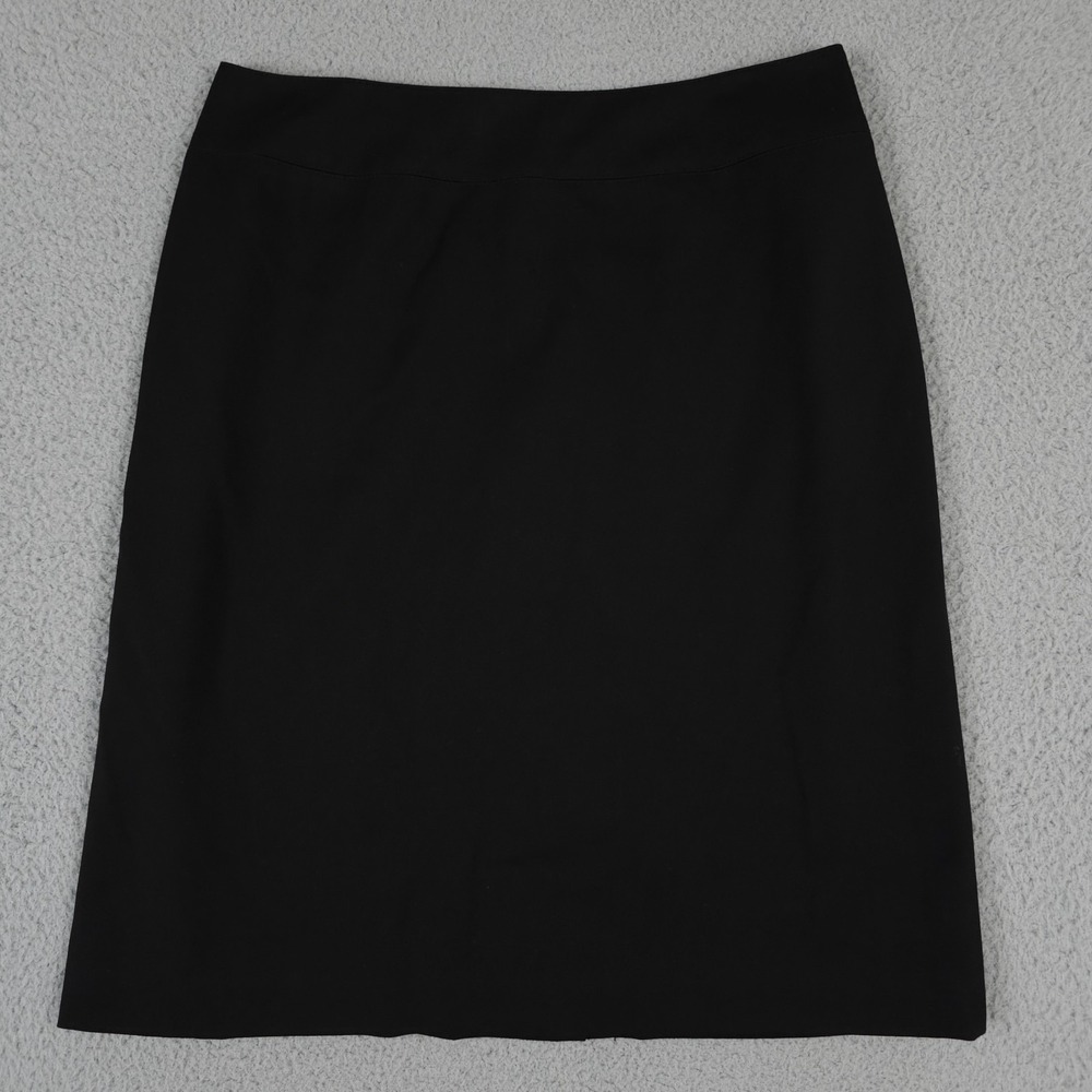 Vintage Talbots Skirt Women 8 Black A Line Stretch Lined Career Office Rear Vent